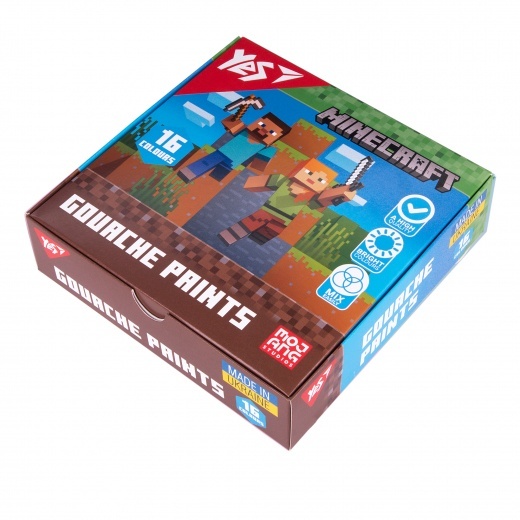 Фарби гуашеві Yes Minecraft 16 кол. 20 мл