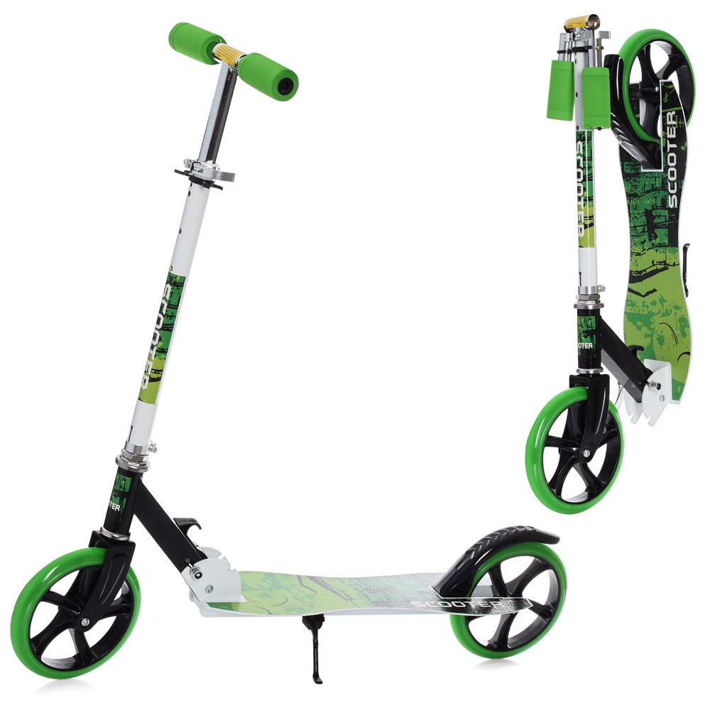 Самокат SR 2-050-1-WGR сталь,2колесаПУ200мм, кермо87/97см,підніжка52/30-11см,підставка,складаний