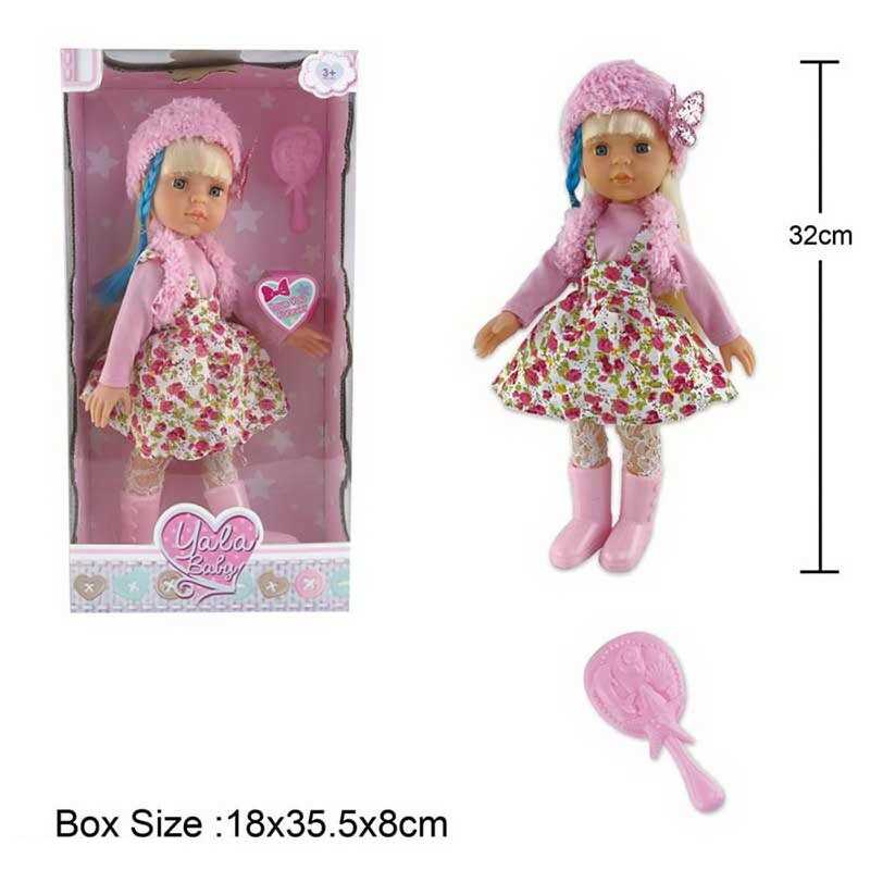 Фотография 1 товарной позиции интернет-магазина детских игрушек www.smarttoys.com.ua Лялька YL 2285 E (48) висота 32 см, гребінець для волосся, у коробці