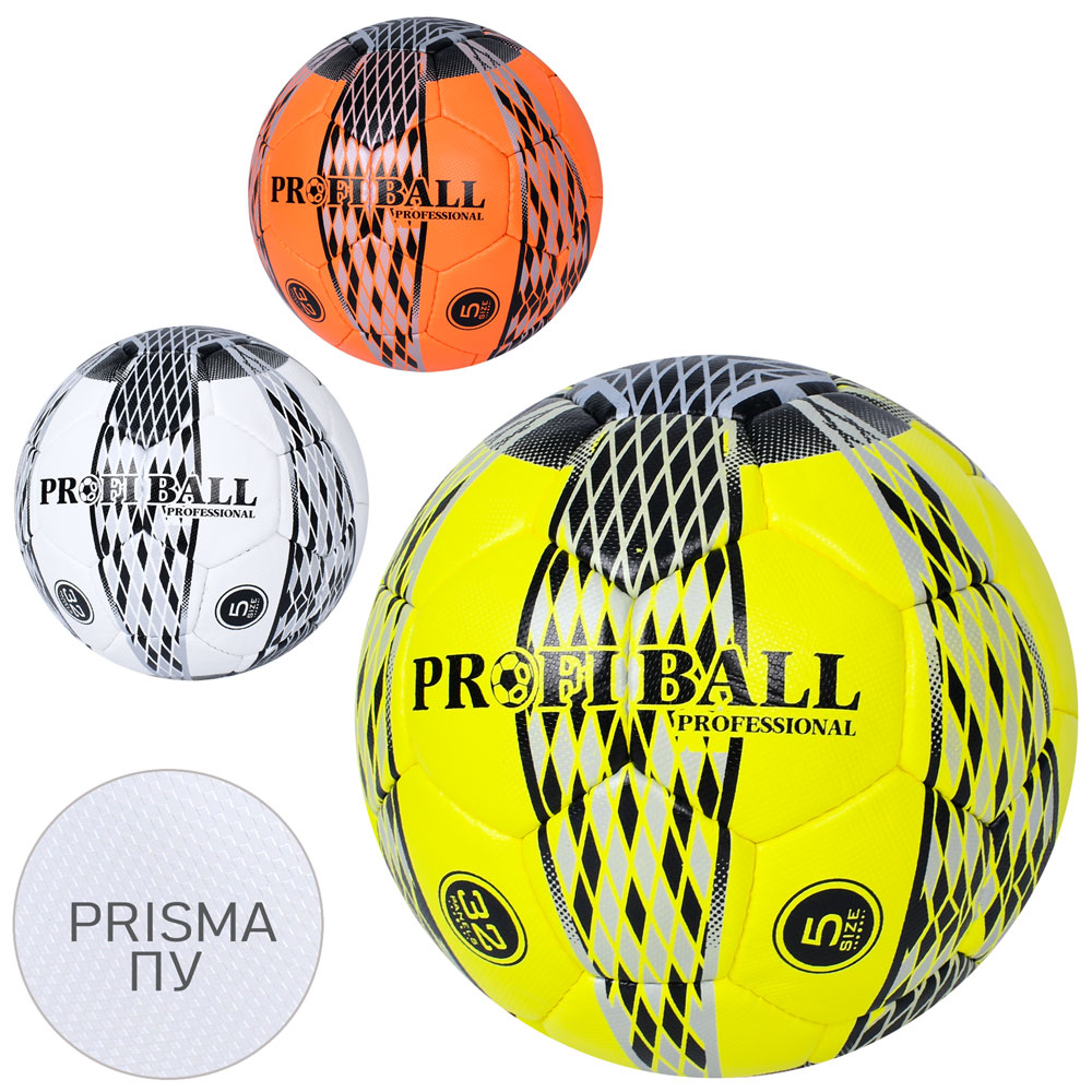 М'яч футбольний 4000-6  розмір5, Prisma ПУ, ручна робота, 32 панелі, 410-430г, 3 кольори, кул.