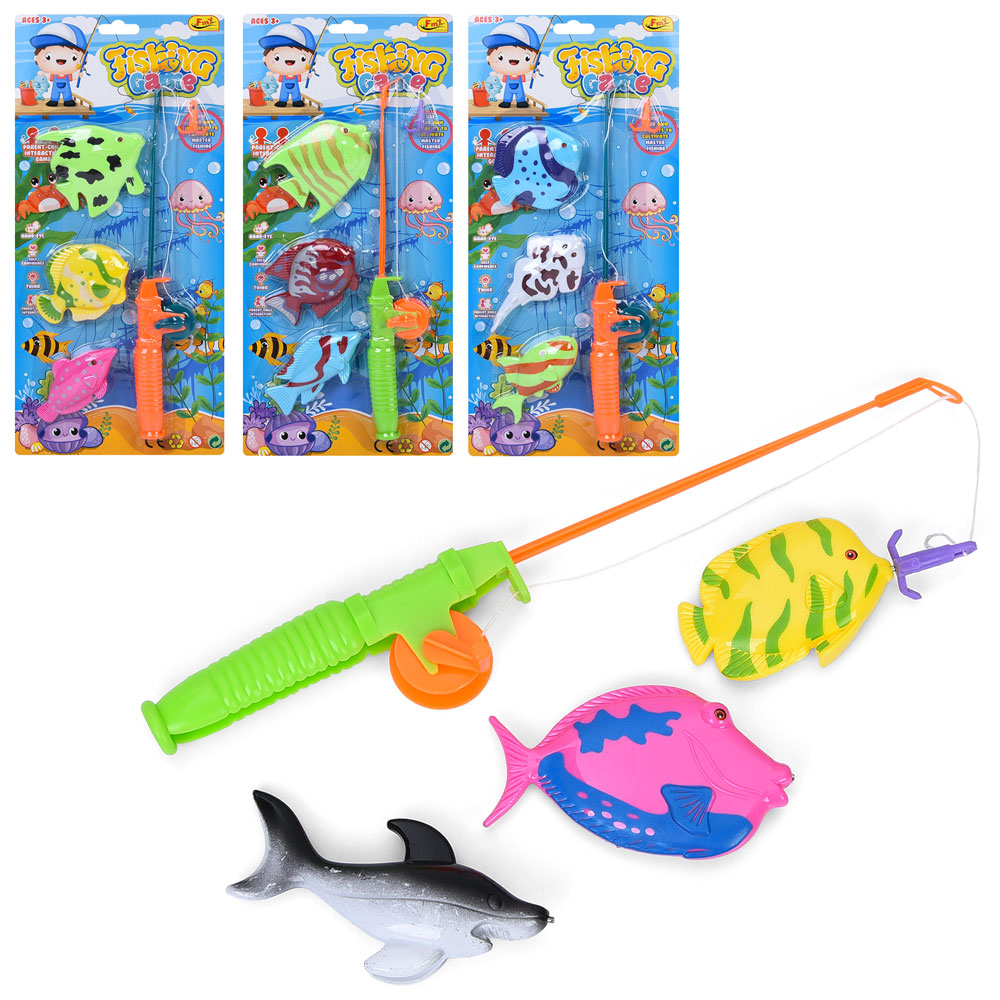 Риболовля 867K-1 магнитна, вудка 1шт., морські мешканці 3шт., 4 види, лист, 17-36-4 см.