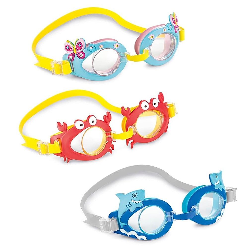 Окуляри для плавання 55610 3 кольори, регульований ремінець.
