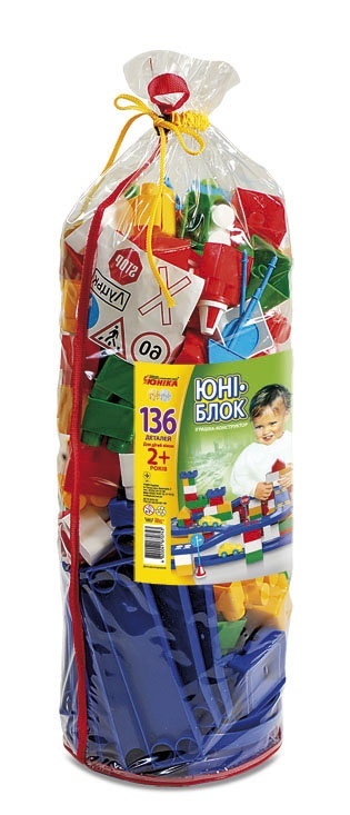 Конструктор дитячий "Юні-блок" (136 дет.) шитий кульок