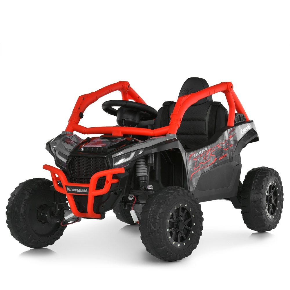 Джип JS330EBLR-2-3(24V) радіокер. 2,4G, 4*35W, 1*24V5AH, EVA, шкіра, TF, чорно-червоний