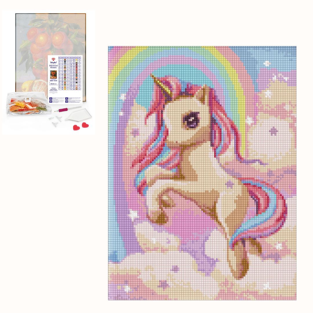 Набір з алмазною мозаїкою для дітей "Чарівний політ" з АВ стразами 30х40см