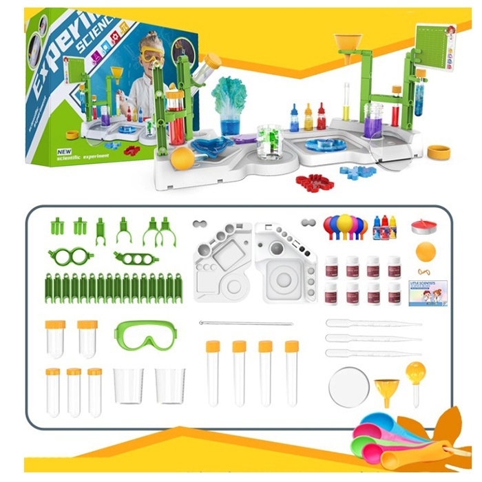 Гра 946-22S набір хіміка,лабораторія,ігрове поле,пробірки,фарби,кульки,окуляри,47пр.,кор.,40-30-12см