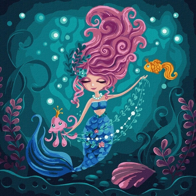 Набір для розпису по номерах. "Русалка" 40х40см