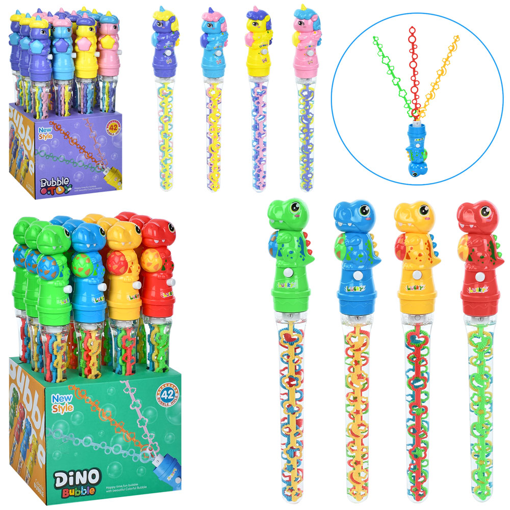 Мильні бульбашки 889-78-79 меч,2 види диспл.(ручка-динозавр,ручка-єдиноріг),12шт.(4 кольори)в диспл.