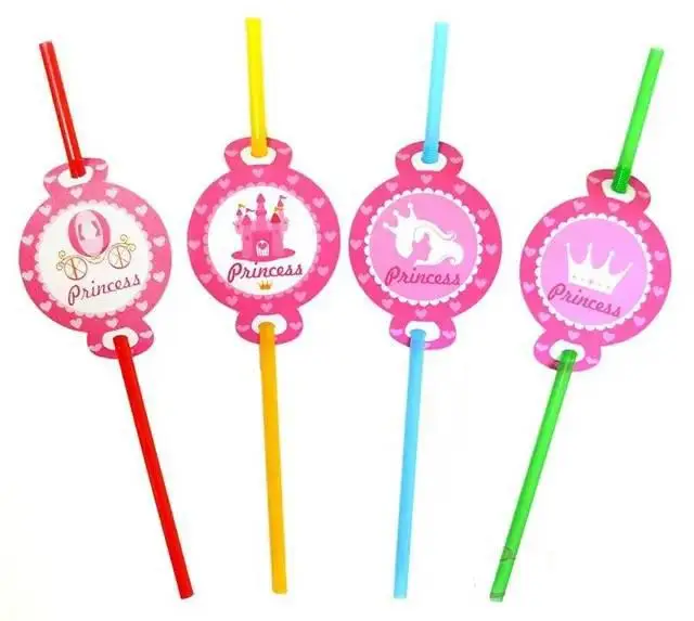 Трубочки з гофрою "Принцеси сердечки"(8шт/уп)