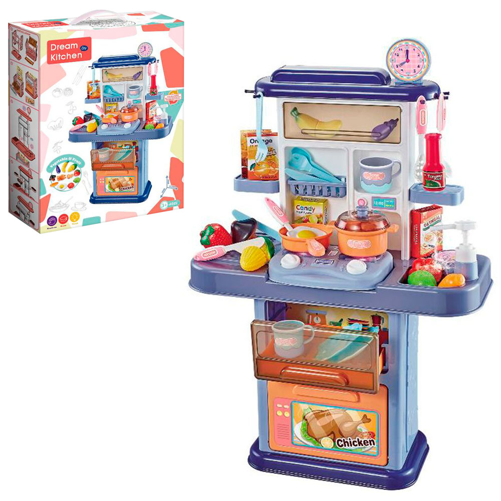 Кухня 777-7 плита, мийка-ллється вода (механіч.), посуд, продукти,муз.,світло,бат.,кор.,41-54-13,5см