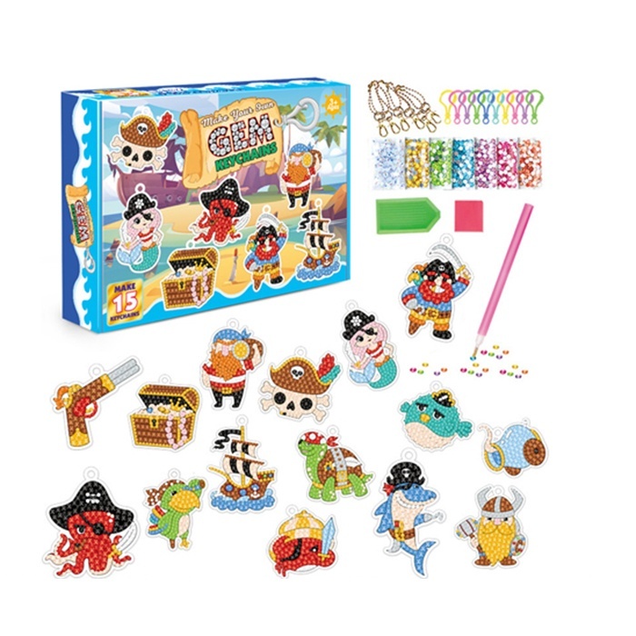 Набір для творчості SK8020 алмазна мозаїка, брелок, піратська серія, кор., 20,5-15,5-4 см.