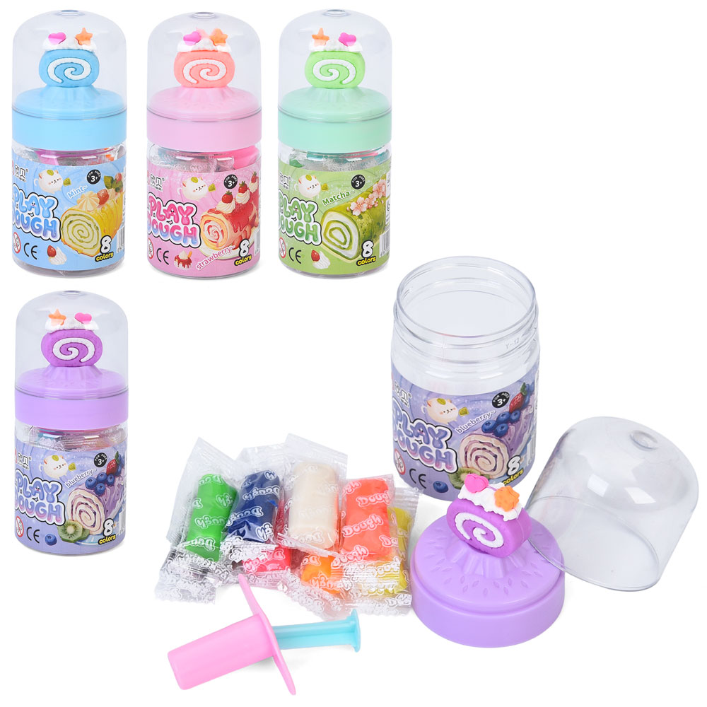 Тісто для ліплення MK 5787 8кольорів, у стіках, аромат, шприц, 4 кольори, в колбі, 12-5,5-5,5см