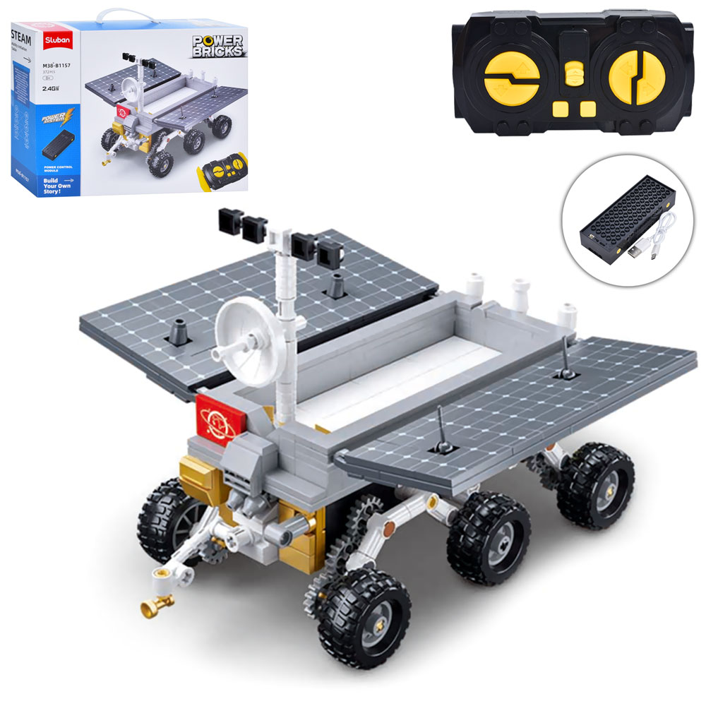 Конструктор SLUBAN M38-B1157  марсохід, 372 дет., 4WD, радіокер., акум., USB, кор., 38-29-10 см.