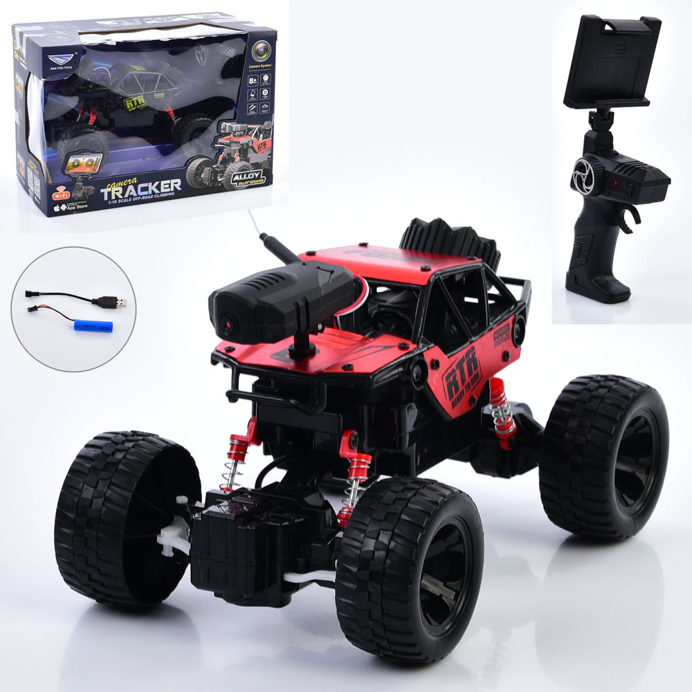 Машина SY213KHK-1 радіокер. 2,4G, камера, 1:18, аморт., USB, 2 кольори, кор., 29-19,5-15,5 см.