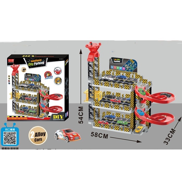 Гараж A333-240B 3 поверхи, ліфт (механічний), машинки 2 шт., кор., 41-45-10,5 см.