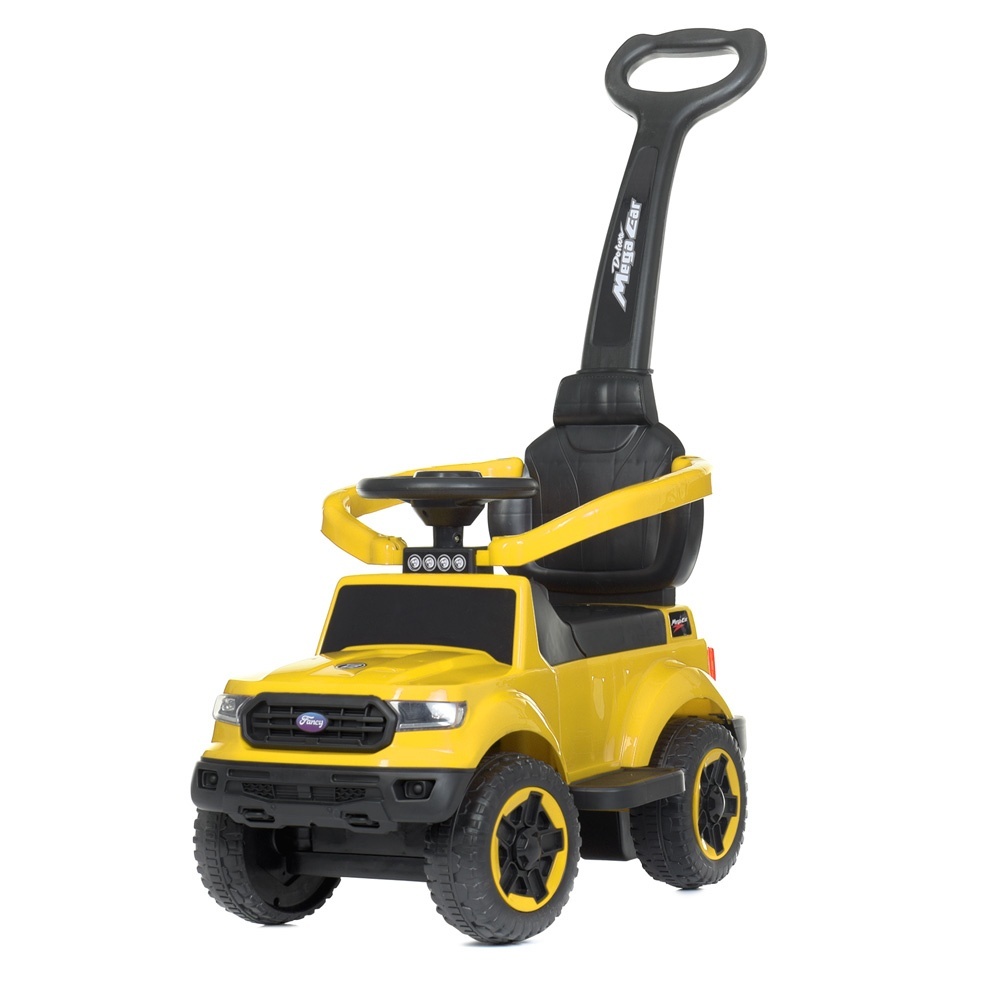 Каталка-толокар M 4564B-6 2-в-1, 1*25W, 1*6V4AH, батьк.ручка, муз., світло, жовтий.