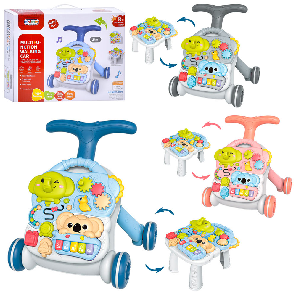 Каталка-ходунки 368-57B-H-R ігр.панель,3в1,сортер,піаніно,рух.дет.3 кольори,бат.,кор.,45,5-37-13,5см