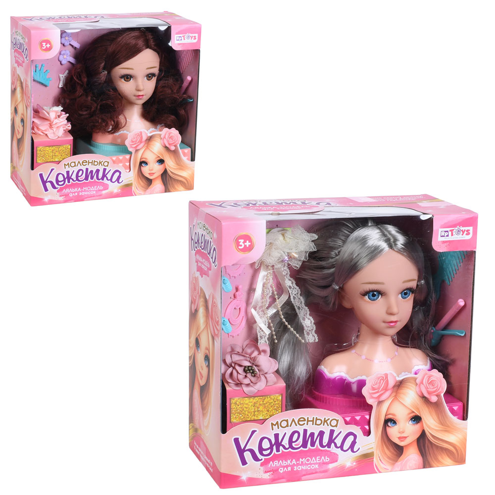 Лялька голова для зачісок LK1715E-D підстав.з шухляд,прикраси.заколки,сережки,плойка.греб.кор.