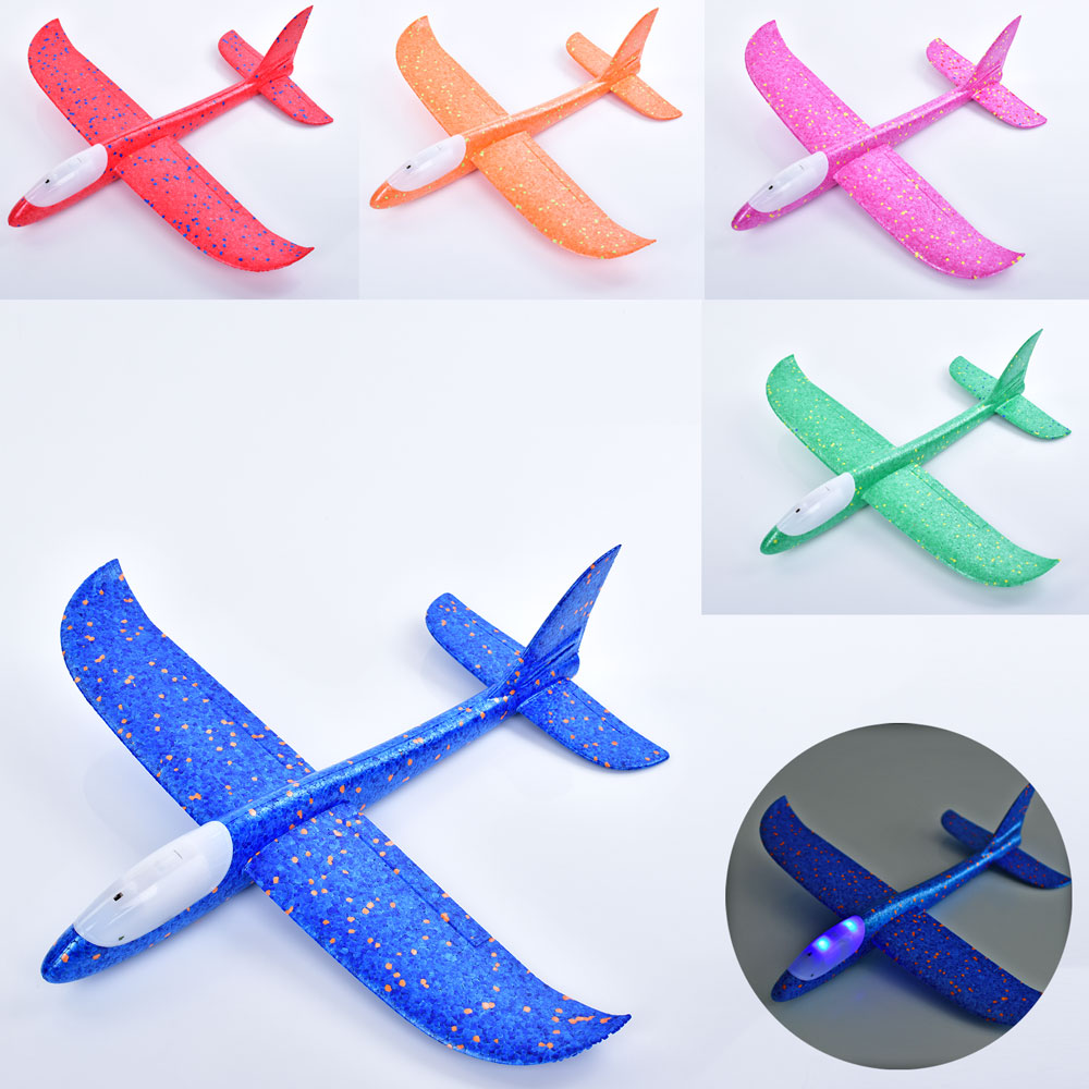 Літак 48-1 пінопласт, світло, бат. (табл.), кул., 12-48-4 см.