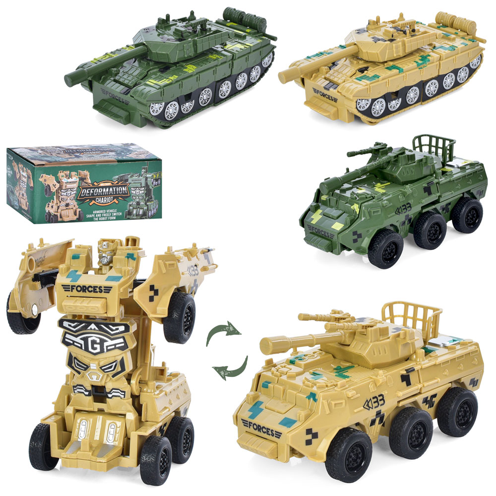 Танк 778-2-5 трансформер, інерц., обертач, башта, 2 види (2 кольори), кор., 14,5-7-7 см.