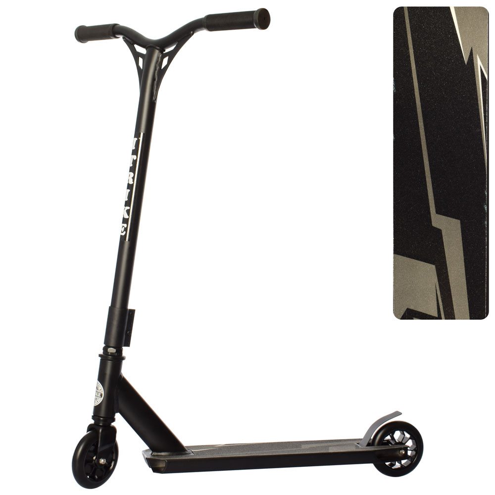 Самокат SR 2-064-3-B алюм.+сталь, трюковий, 2 шт.ПУ110мм-алюм., кермо 83 см., ширина керма 49 см.