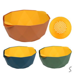 Миска-друшляк для миття овочів і фруктів 2в1 21.5см R90350-21.5