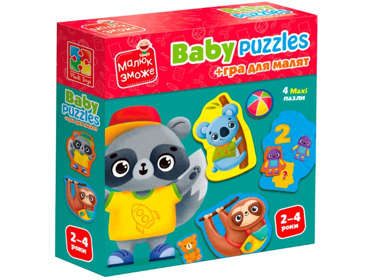 Гра розвиваюча Vladi Toys пазли картонні з грою. Тварини. Іграшки. VT1722-27 (укр)