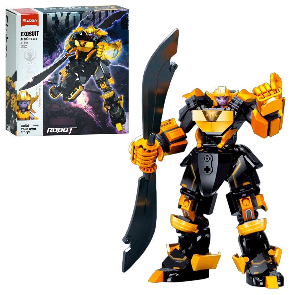 Конструктор SLUBAN M38-B1381 робот-воїн, фігурка, 233дет, в кор-ці, 22-23,5-6,5см