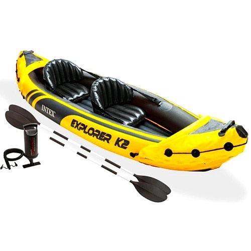 Човен EXPLORER-K2 KAYAK 68307  2 чол., до 180кг., насос 68614, алюм. весла, 312-91-51 см.