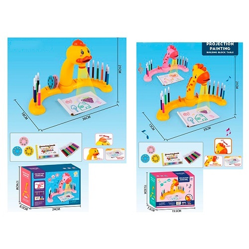 Фотография 1 товарной позиции интернет-магазина детских игрушек www.smarttoys.com.ua Проектор RFY222-31-34 для малювання, слайди, маркери, 2 види (2 кольори), світло, бат., кор.