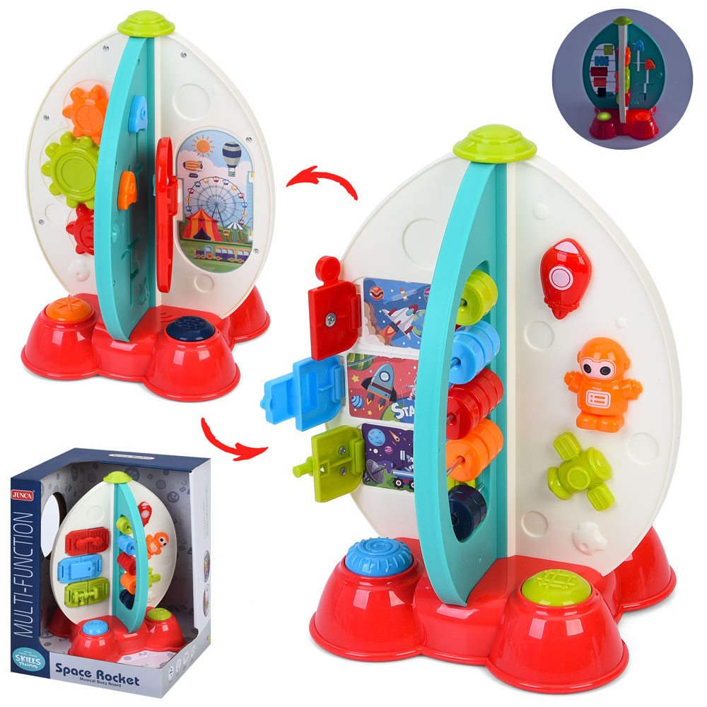 Гра RJ6828 ракета, шестерні, засуви, рахунки, лабіринт, рух. деталі,муз.,світло,бат.,кор.,21-28-20,5