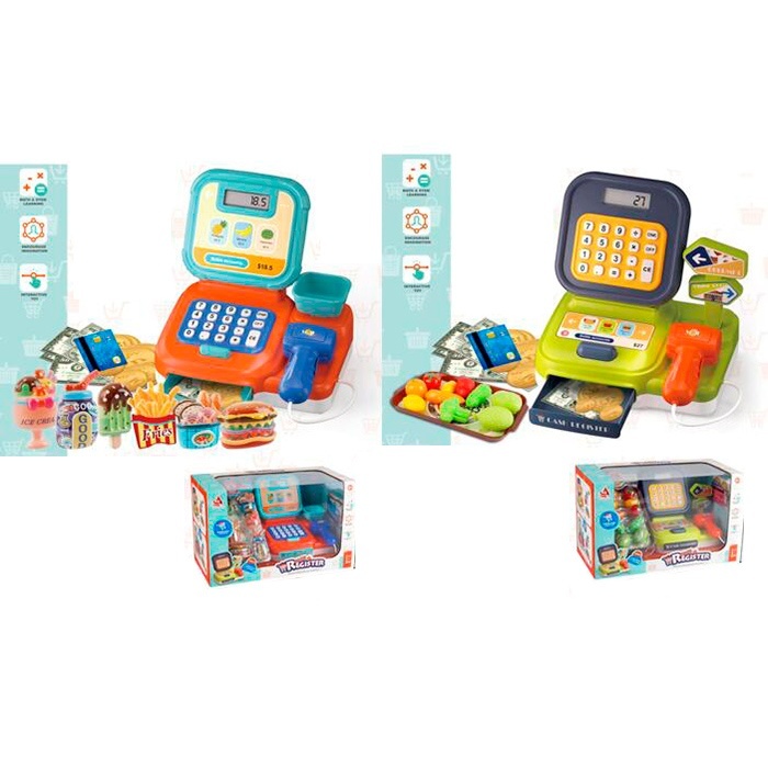 Касовий апарат CF8221-31 калькулятор,сканер,продукти,гроші,2 види,муз.,світло,бат.,кор.,32,5-16,5-20