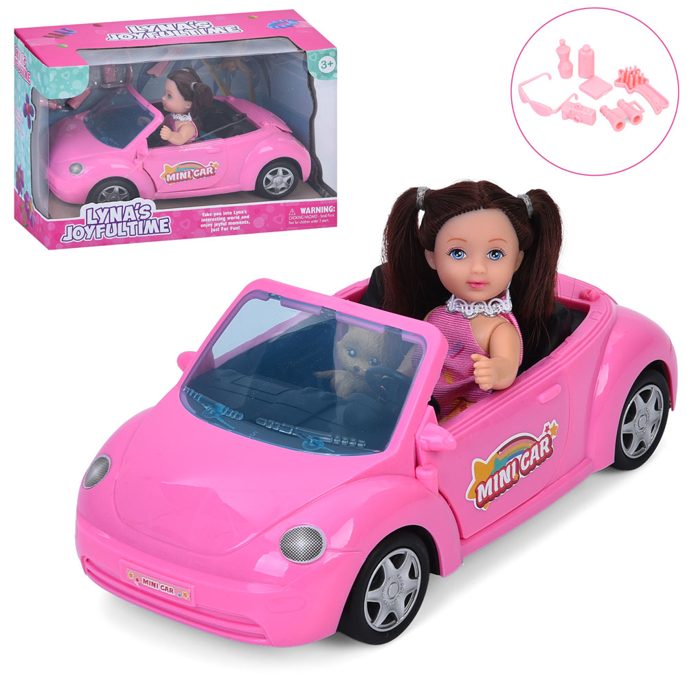 Лялька 3810 11см, машина (21см, відчиняються двері та багажник), аксесуари, в кор-ці, 23,5-15-11,5см