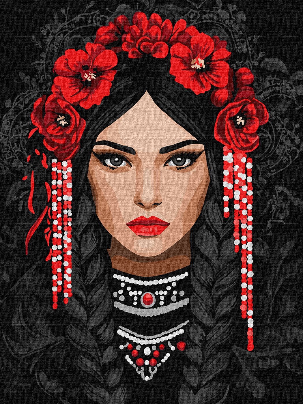 Набір для розпису по номерах "Незламна українка" 30х40см