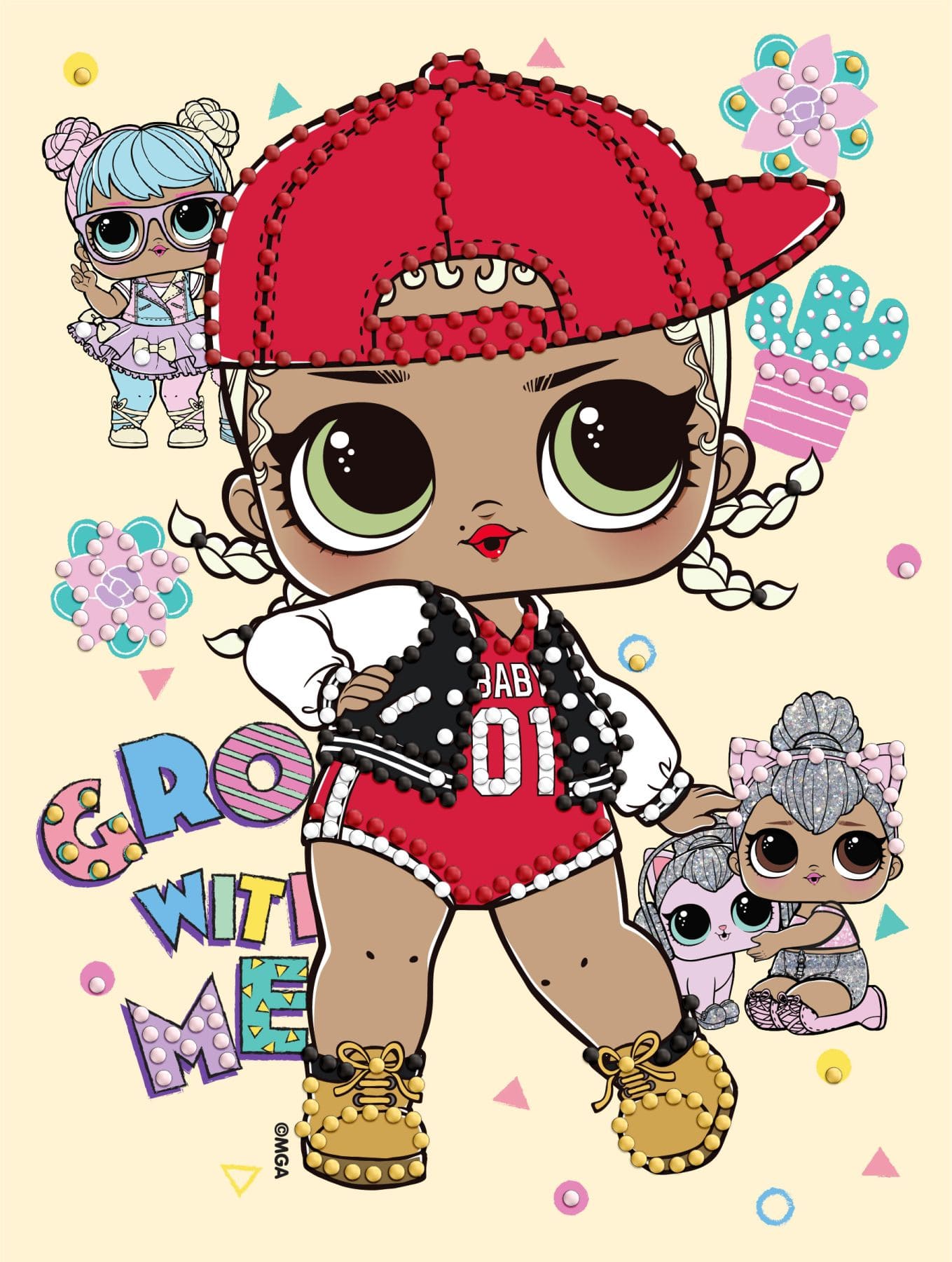 Вибіркова алмазна мозаїка для дітей "LOL Surprise! SWAG" 15x20см