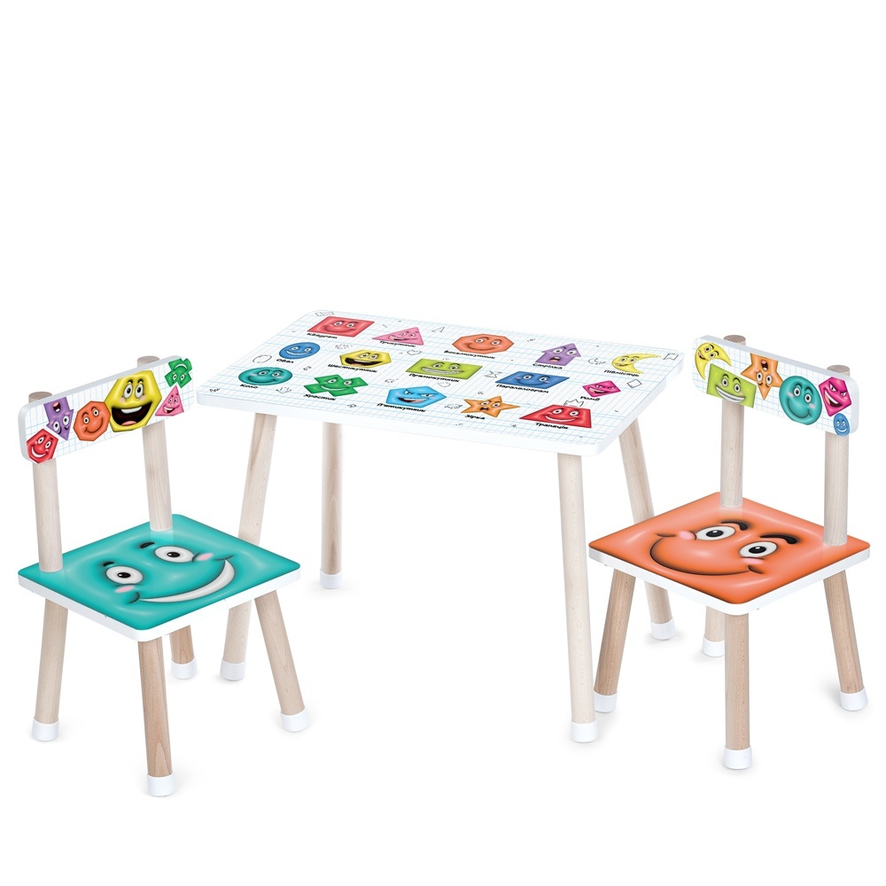 Столик M 501-4 2 стільчика, дерев'яний, фігури, емоції
