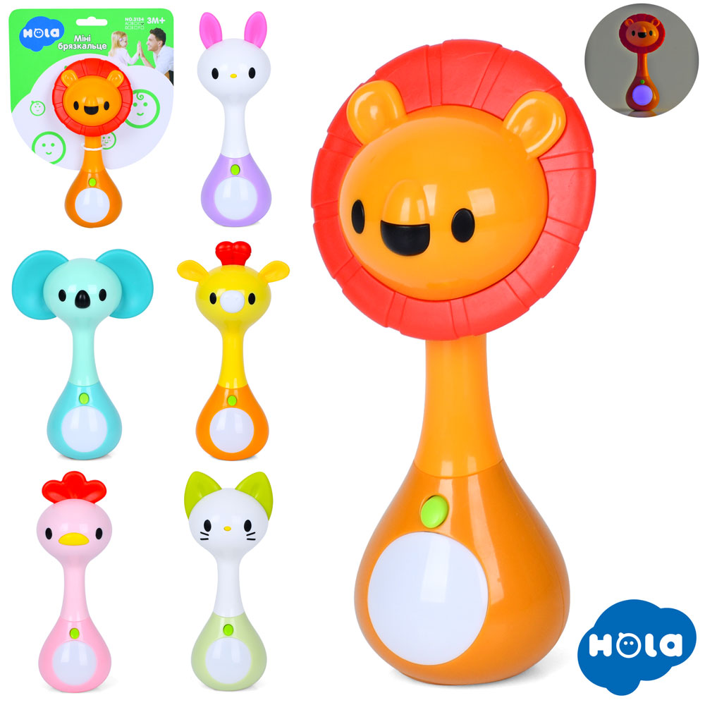 Брязкальце 3134 тварина, прорізувач, 6 видів, лист, кул., 14-19-4 см.