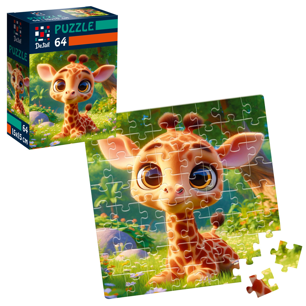 Пазли De.tail. Малий жираф. 64 деталі DT1234-13 (укр)