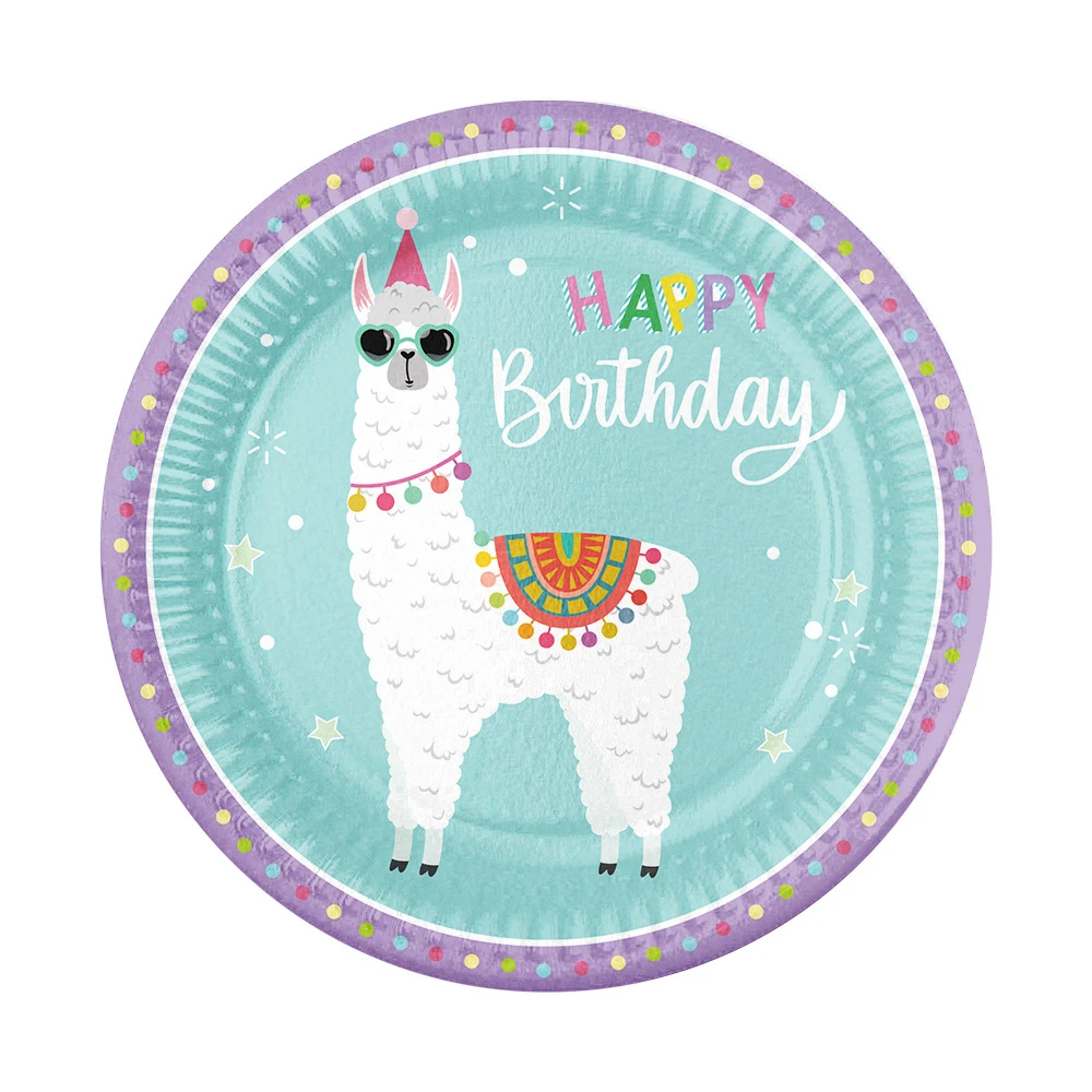 Набір тарілок "Happy Birthday" лама 10 шт