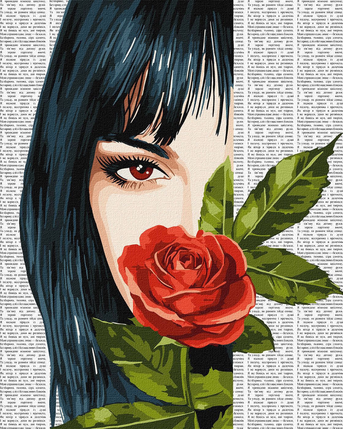 Набір для розпису по номерах "Барвиста поезія: Червона троянда" 40х50см