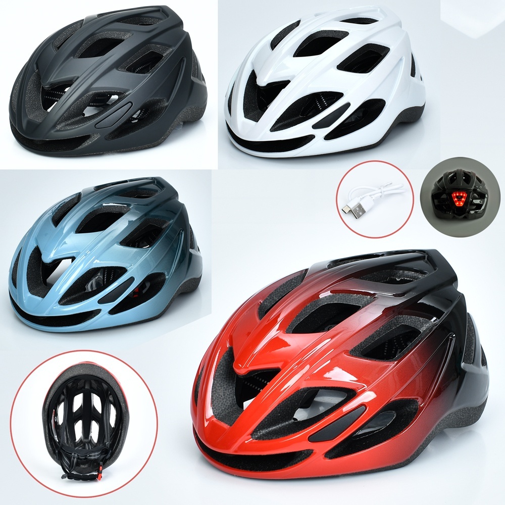 Шолом MS 4563 18 отворів, акум., USB, 4 кольори, світло, кул., 28-21-13 см.