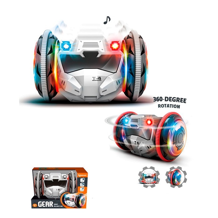 Машинка TA-4A 15см, трюкова, оберт 360, музика, світло, 2 кольори, на бат., в кор.,18,5--10,5-12,5см