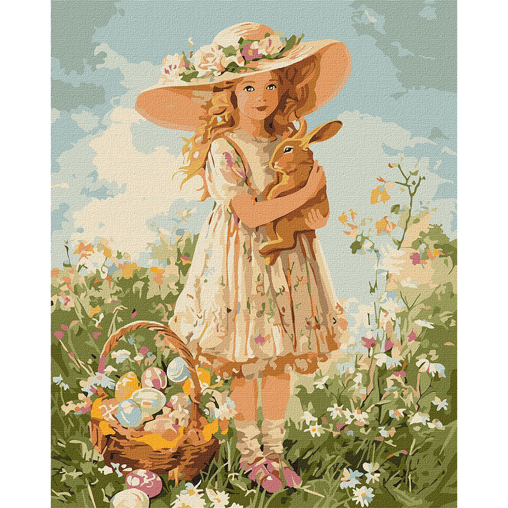 Набір для розпису по номерах "Дівчинка з кроликом" 40х50см