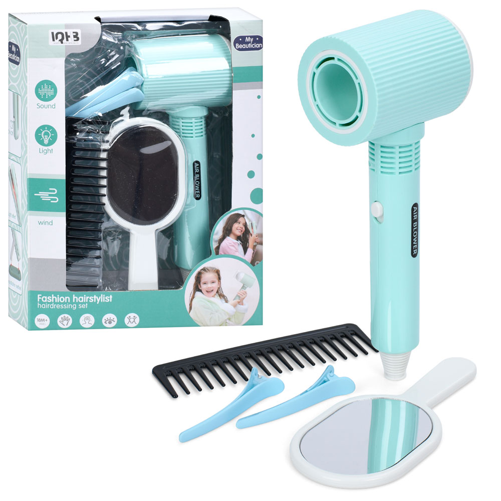 Набір аксесуарів A2008-3 набір перукаря, фен-повітря, дзеркало, гребінець,заколки, кор,19,5-25,5-7см