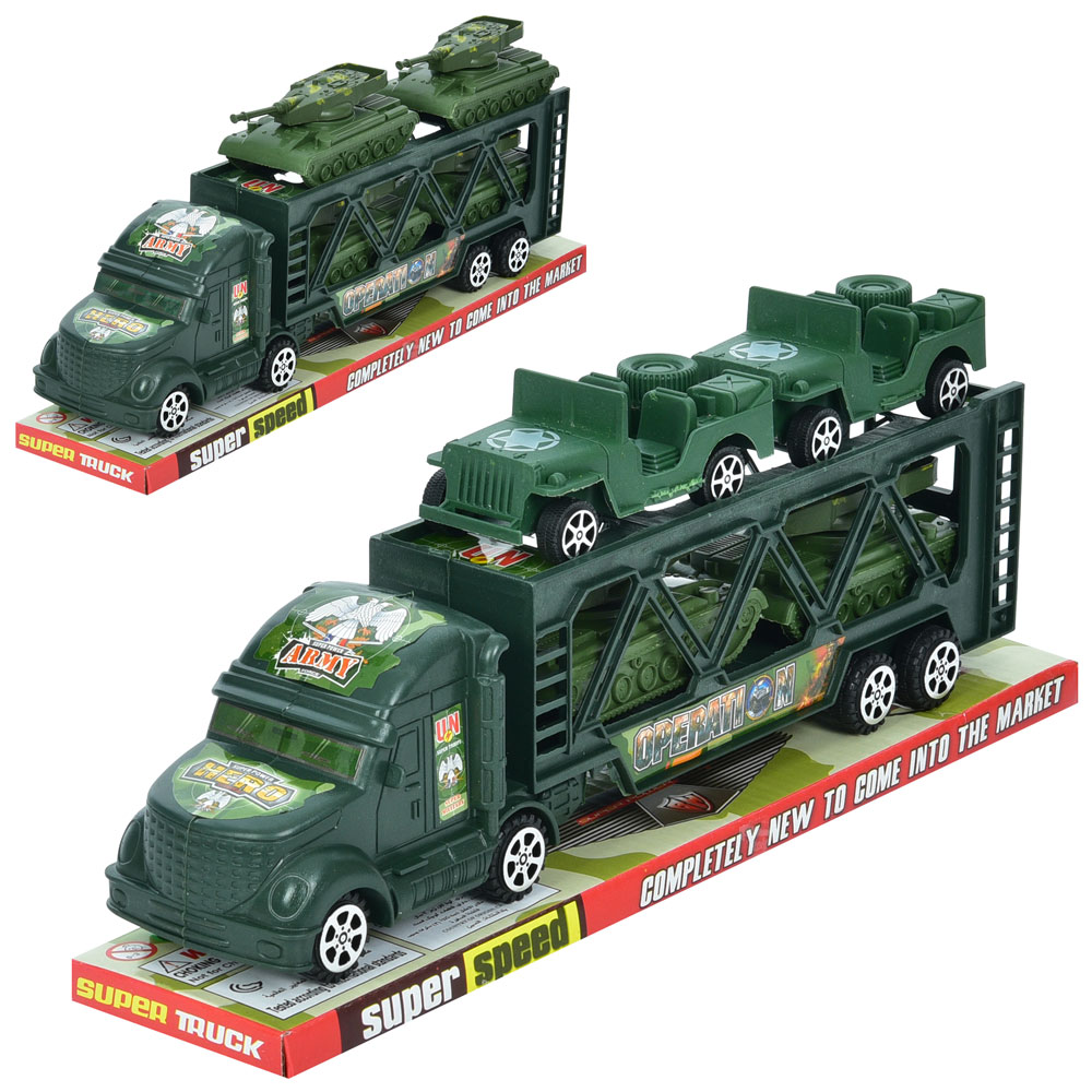 Трейлер HF555-11-12 інерц., військова техніка, танки, авто, 2 види, бліст., 32-13-8 см.