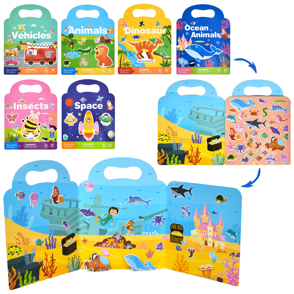 Книжка для малювання INT 0024 наліпки, 6 видів, кул., 24-31-0,5 см.