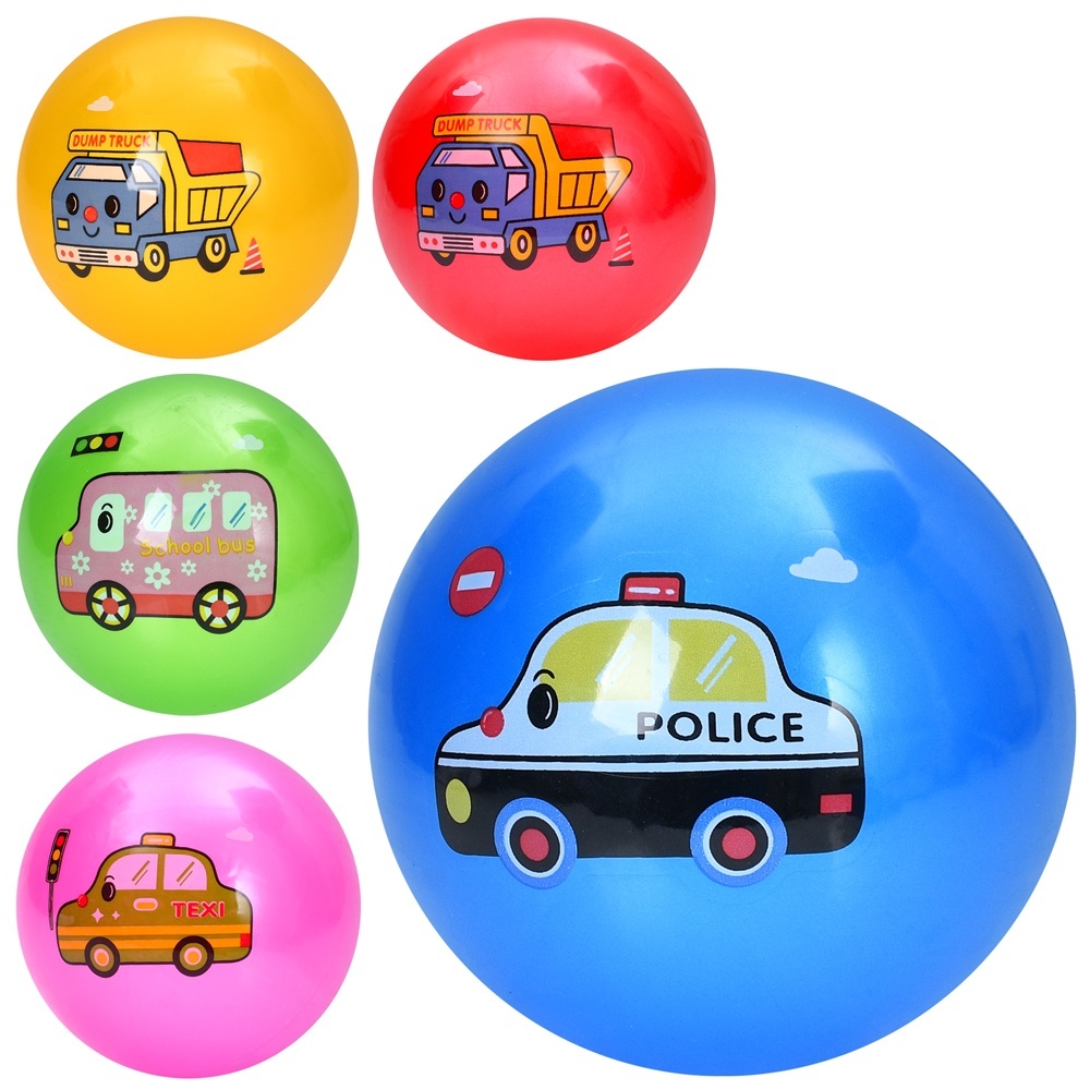 М'яч дитячий MS 4402 9 дюймів, 57-60г, принт-транспорт, мікс видів/5кольорів.