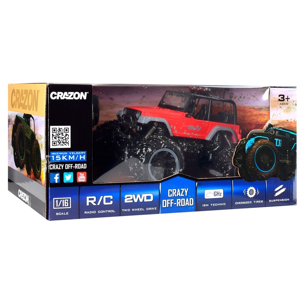 Джип 17MUD14B радіокер. 2,4G, акум., 1:16, гумові колеса, USB, 2 кольори, кор., 43-19-4,5 см.