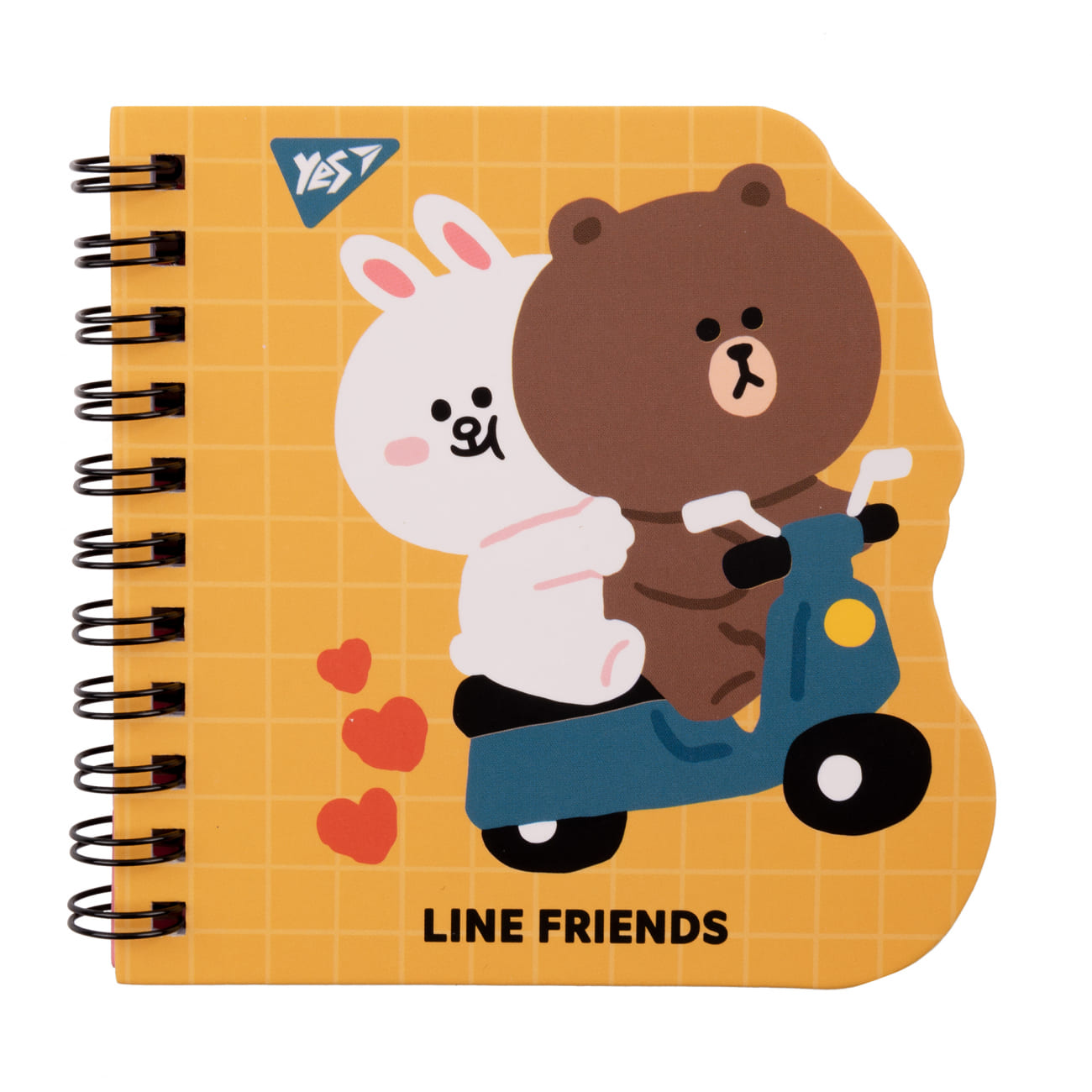 Блокнот YES 100x100/30 подв. спіраль "Line Friends" yellow, крапки