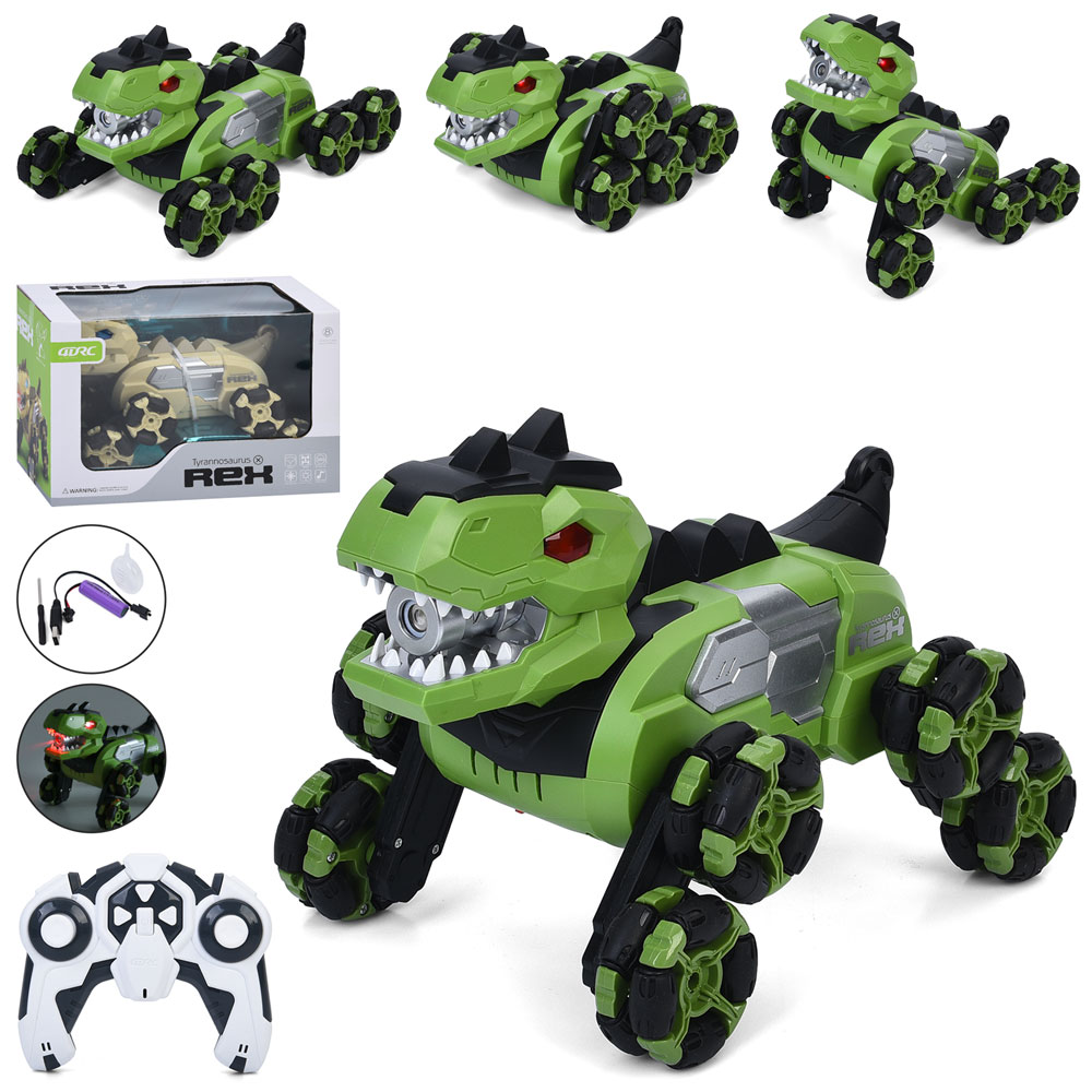Динозавр 4D-Y12 радіокер.,акум, колеса-ролики, пара/дим, 2 кольори,USB,муз.,світло,кор.,29-19-19см.